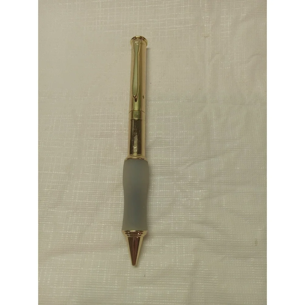 Pierre Cardin Gold Tone Ballpoint Pen Frosted Ergonomic Grip Luxury Stationery